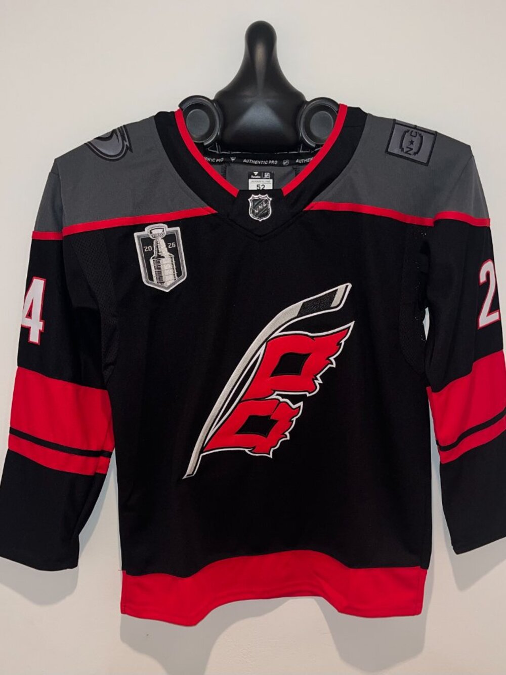 Seth Jarvis Carolina Hurricanes 2026 Stanley Cup Final Jersey Black NWT